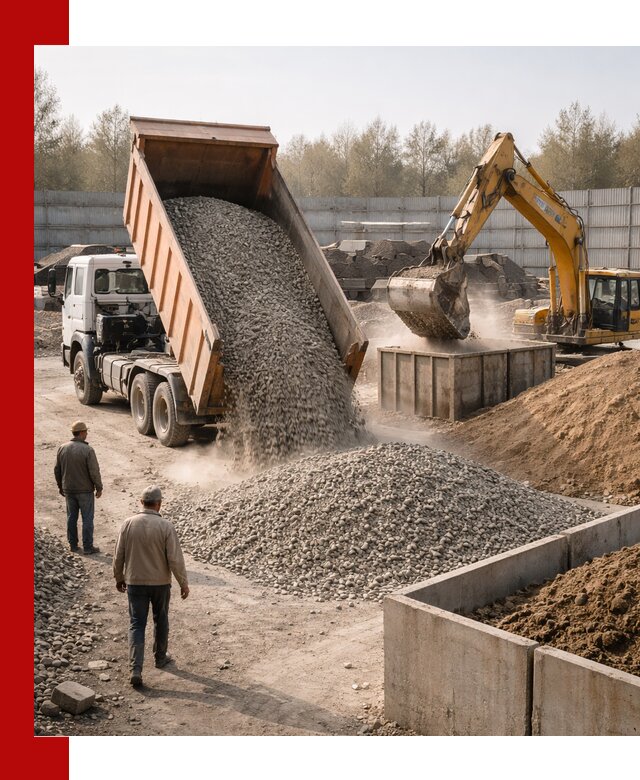 Доставка нерудных материалов с погрузкой и разгрузкой в Белорецке