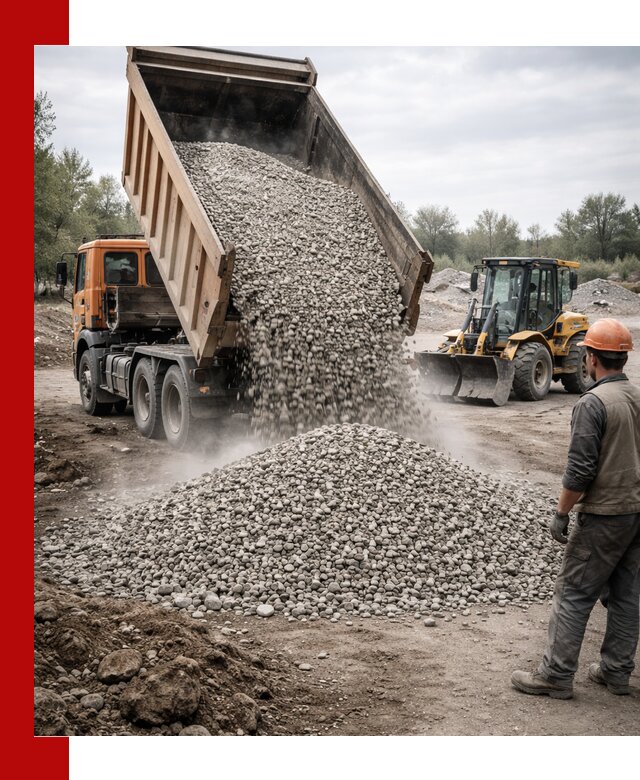 Доставка щебня в Белорецке крупными и мелкими фракциями