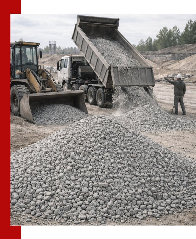 Доставка известнякового щебня фр. 5–20 в Белорецке