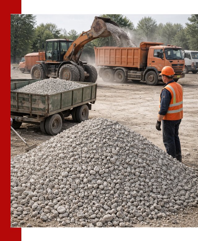 Доставка известнякового щебня фракция 20–40 в Белорецке