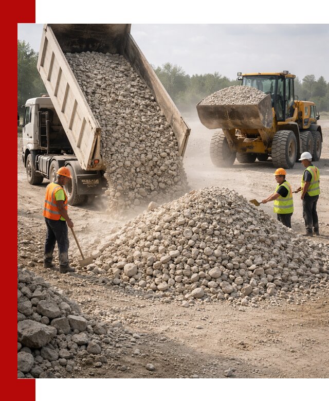 Доставка известнякового щебня фр. 40-70 в Белорецке