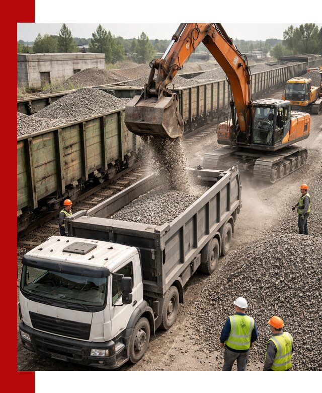 Железнодорожный щебень фракция 25–60 для поставок в Белорецке