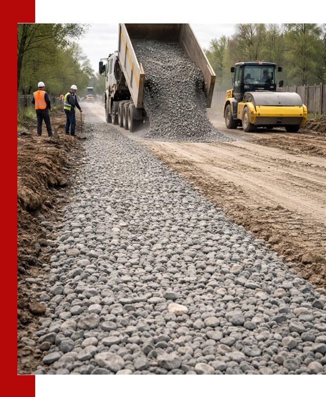 Доставка щебня для отсыпки дорог в Белорецке высокого качества