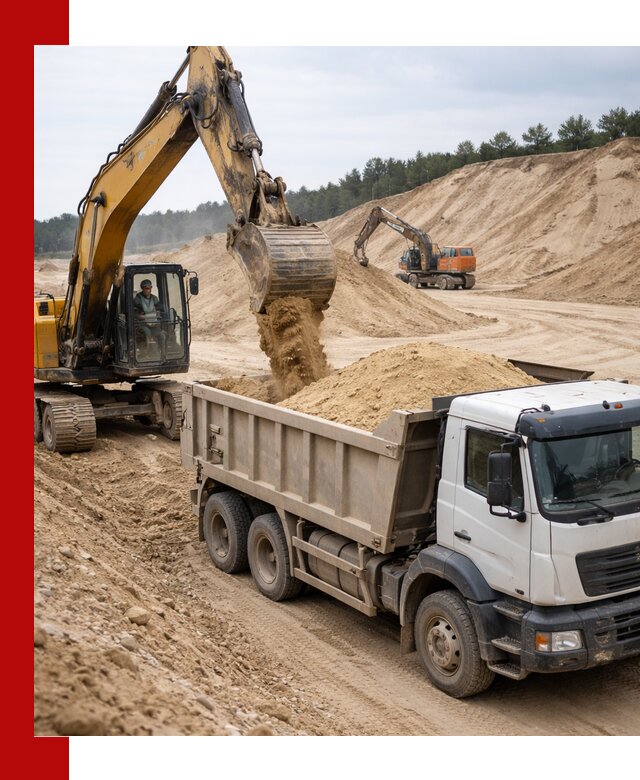 Доставка карьерного песка с самосвалами и разгрузкой в Белорецке