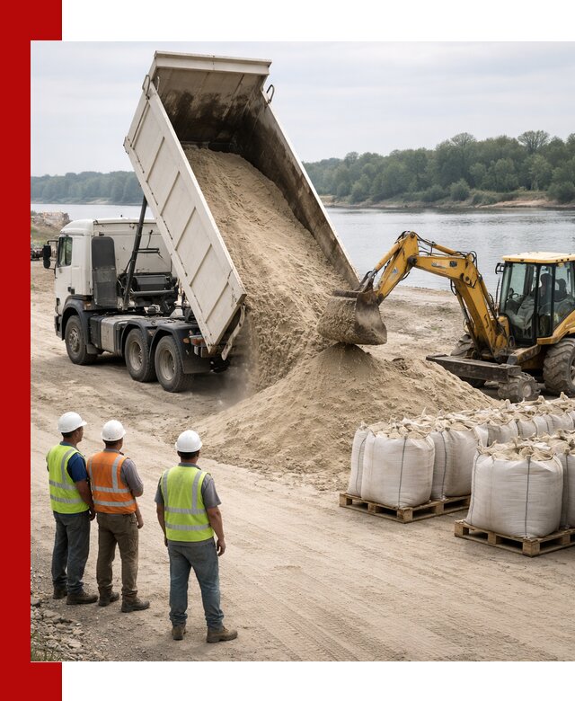 Доставка речного песка в Белорецке самосвалами и погрузкой