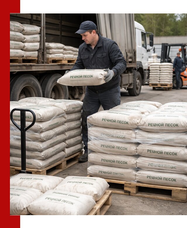 Речной песок в мешках с доставкой в Белорецке