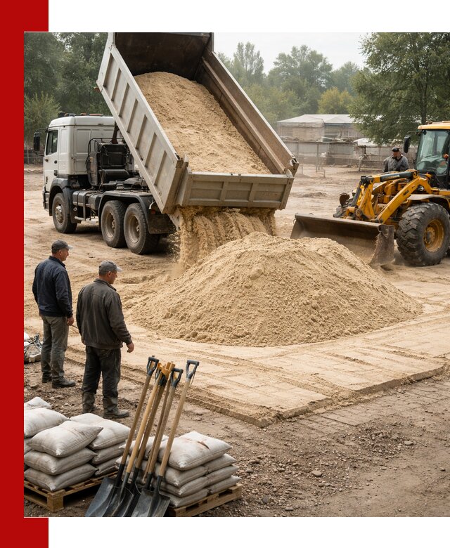 Доставка мытого песка в Белорецке с самосвалами по выгодной цене