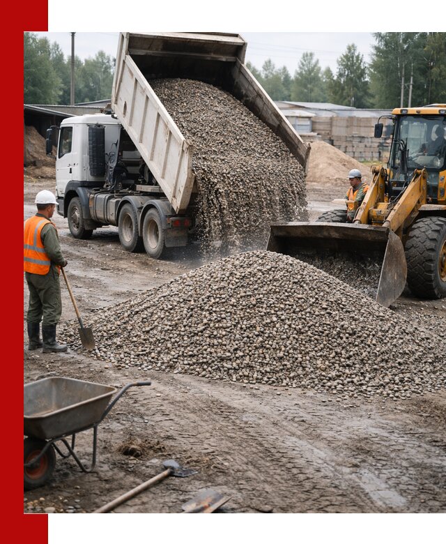 Мытый гравий с доставкой в Белорецке от карьера до участка