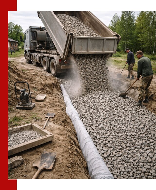 Гравий для дренажа с доставкой в Белорецке качественный и недорогой