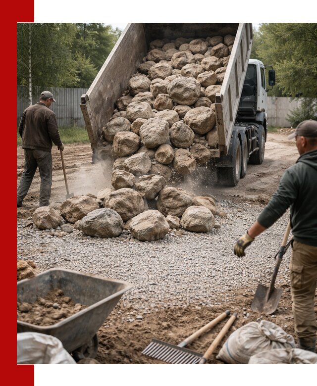 Доставка и укладка булыжника в Белорецке