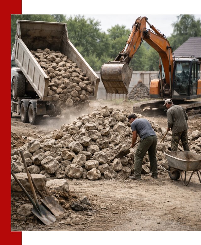 Доставка и разгрузка бутового камня в Белорецке