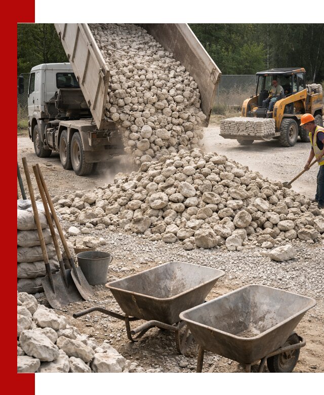 Доставка и продажа бутового известнякового камня в Белорецке