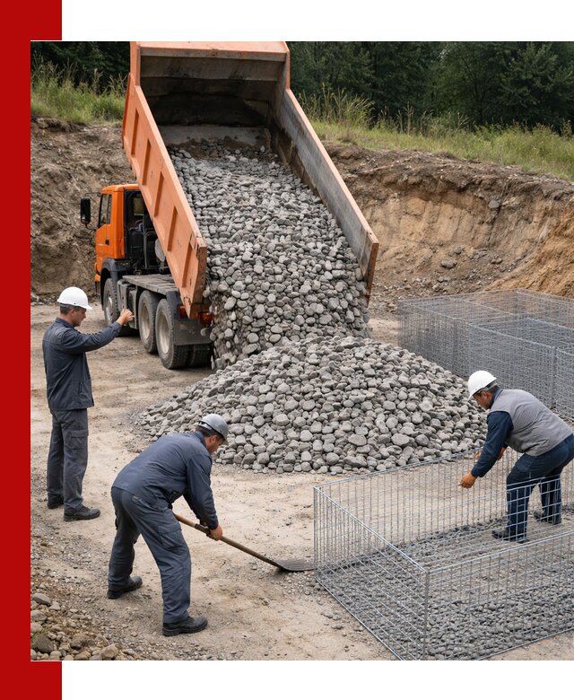 Камень для габионов с доставкой в Белорецке быстро и надёжно