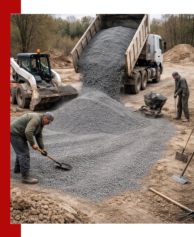 Отсев для подсыпки в Белорецке — доставка и подсыпка на участок