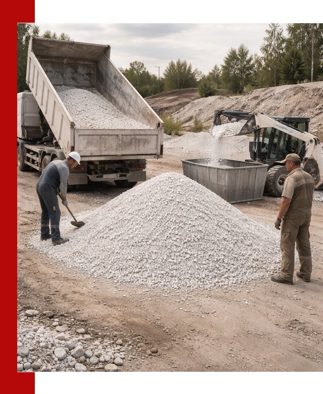 Доставка и продажа белой мраморной крошки в Белорецке