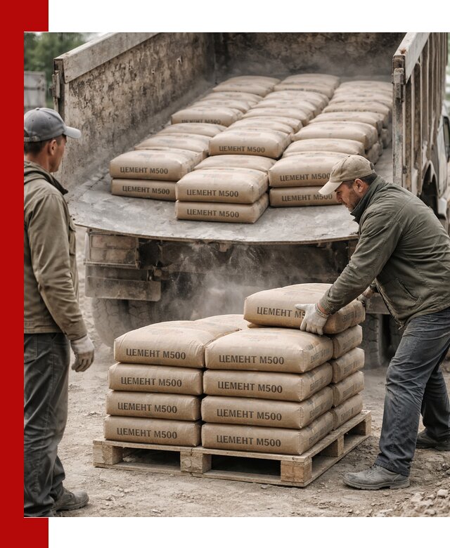 Цемент М500 с доставкой самосвалом в Белорецке