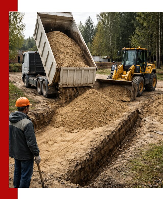 Доставка песчаного грунта в Белорецке для строительных работ