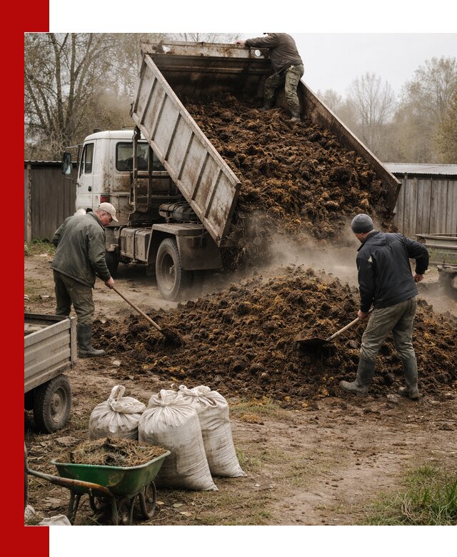 Доставка коровьего навоза самосвалом в Белорецке