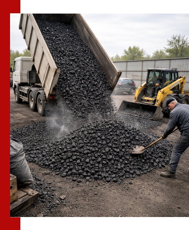 Доставка угля орех в Белорецке оптом и в розницу