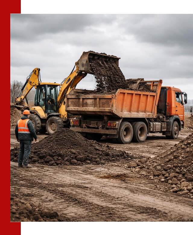 Вывоз грунта и строительного мусора в Белорецке грузовыми самосвалами