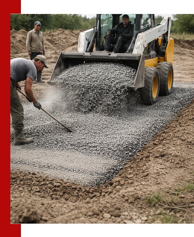 Устройство щебеночной подушки в Белорецке для дорог и фундаментов